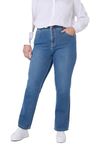 EVANS Curve Fit Blue Mid Wash Straight Leg Jeans - Women's - Plus Size Curve