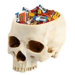 Runmeihe Halloween Candy Bowl Decorations, Horror Skulls Shaped Halloween Ornaments Holder, Skull Baubles Decor for Skull Planter Pot, Candy Holder