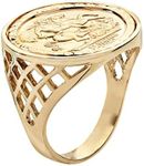 Old English Jewellers 9ct Yellow Gold on Silver Sovereign Coin Ring - St George - Siezs M to Z + 1 (R)