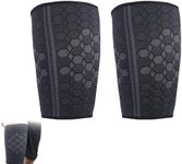 2 Pack Thigh Compression Sleeve for Men Women, Breathable Elastic Hamstring Support Anti Slip Thigh Brace Wrap for Sciatica Muscle Injury Pain Relief Tendinitis Workouts, for Sports Gym Running (M)