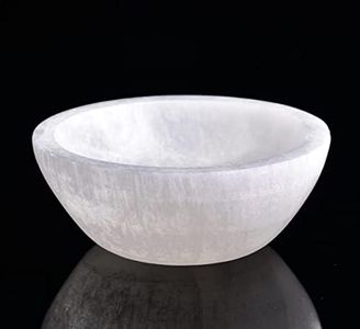 Natural Selenite Bowl Large Round Shaped Crystal Bowl 5.5" Selenite Charging Station Extra Large for Charging Cleansing Crystal Jewelry