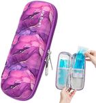 Leng Ke Upgraded Insulin Travel Case - EVA Travel Insulin Cooler Case TSA Approved with 2 Ice Packs, Portable Travel Medicine Cooler Bag for Insulin Pen and Blood Glucose Monitor Supply (Mable Purple)