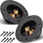 Facmogu 2PCS 3" Round 2-Way Speaker Box Terminal Cup Binding Post, Power Speaker Screw-in Terminal Plates, 3 Inch Subwoofer Box Terminal Banana Plugs for DIY Home Speaker Kits