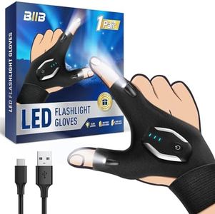 BIIB Rechargeable Flashlight Gloves, Birthday Gifts for Men Dad Him Grandpa Husband, Fathers Day Mens Gifts for Dad, Unique Mens Gift, Cool Gadgets for Men, Camping Fishing Essentials