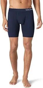 Tommy John Men's Cool Cotton 8" Boxer Brief Underwear, Single, Navy, M