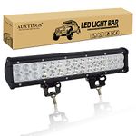 AUXTINGS 15 inch 90W LED Light Bar Spot Flood Combo for Heavy Duty Pickup Vehicles SUV UTV Off-Road,12V 24V