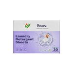 Rexez Eco-Friendly Laundry Detergent Sheets 30 Count – Biodegradable, Zero-Waste, Plastic-Free Detergent Strips for Travel, Machine – Hypoallergenic, Lightweight & Powerful Cleaning