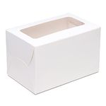 SWASTIK Cup Cake Box 2 Piece Top Window 6x5x4 Inch with Cavity Pack Of 16 PC