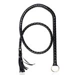 Riding Crop Horse Whip,Faux Leather Black Whip,Handmade Bullwhip, Whip Accessory Horse Riding Crops Equestrianism Whips for Stage Performance Racing Accessories