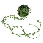 SUPVOX Artificial Green Leaves Artificial Vine Natural Garland DIY Garland Crafts Leaves Ribbon Fake Green Leaf Vines (20 Yards)-1 Roll