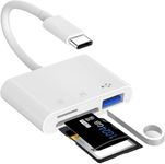 USB C SD Card Reader for iPhone 15, 3-in-1 Type C Memory Card Reader with USB Camera Adapter for SD/Micro SD Compatible with iPad, TF Card Reader for iPhone 15 Pad Pro MacBook and More USB-C Devices