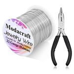 Modacraft 22 Gauge Silver Wire for Jewelry Making with Jewelry Pliers, Craft Wire Beading Wire Tarnish Resistant Copper Wire for Ring Wire Jewelry Making and Craft Supplies