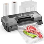 HiCOZY Vacuum Sealer, Full Automatic Vacuum Sealer Machine for Food, Handle Locked Design, Build-in Cutter, Compact Design Food Sealer With All Starter Kits, 5 Modes and 5-Year Quality Commitment