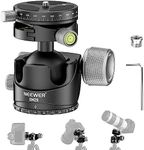 NEEWER Low Profile Ball Head, Heavy Duty Low Center of Gravity Tripod Head with Damping, Dual 360° Panorama Structure on Arca Plate & Base for Tripod Monopod Camera Camcorder, Max Load 55lb/25kg, GM29