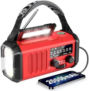 Leaton Emergency Radio NOAA Weather Radio Hand Crank & Solar Charging 20000mAh/74000mWh Rechargeable Battery Built-in Flashlight Reading Light & SOS AM/FM & Portable for Camping & Emergencies