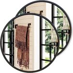 Growsun Black Round Mirror, 28 inch