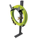 Aqua Joe SJ-SHSBB-Gry Garden Hose Stand with Brass Faucet, Gray