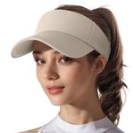 Sun Visor Hat - Sports Sun Visors for Women Cotton Twill Adjustable Golf Beach Running Tennis Sun Protection Cap