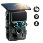 VOOPEAK Wildlife Camera WiFi Solar Powered, Starlight Night Vision Dual Lens 4K 60MP UHD 30FPS Bluetooth Trail Cameras with 0.1S Trigger IMX458 Sensors IP66 Waterproof for Wildlife Monitoring