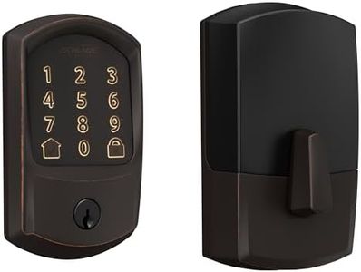 SCHLAGE BE489WB GRW 716 Encode WiFi Deadbolt Smart Lock, Keyless Entry Touchscreen Door Lock with Greenwich Trim, Aged Bronze