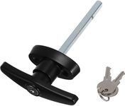 DOITOOL 1PCS Shed Door T-Handle Lock Kit Black Shed Door Locking Handle Shed Door Hardware Kit for for Shed,Gate,Barn Door