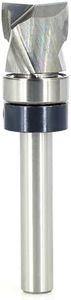 SICWOOD Solid Carbide Compression Flush Trim Router Bit 1/4 Shank, 2+2 Flute, 1/2" Diameter, 1/2" Cutting Length, Pattern and Mortising Trim Router Bit, Template Top Bearing Router Bit