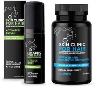 Skin Clinic for Hair Daily Hair Loss Support Kit - Clinically-Proven, Dual-Action Topical Serum and Oral Supplement for Thicker, Healthier Hair - Non-irritating Botanical Formulas - USA Made