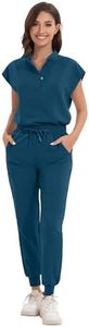 GGEH Scrub for Women Set - Stretch Scrub Top & Jogger Pants Mandarin Collar Anti-Wrinkle Scrub Suit Medical Uniform