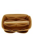 LEXSION Felt Purse Bag Organizer Insert with zipper Bag Tote Shaper Fit Speedy Neverful PM MM, 1-Brown, M