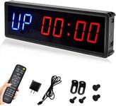 BTBSIGN LED Interval Timer Count Down/Up Clock Stopwatch with Remote For Home Gym Fitness 1.5'' Blue and Red