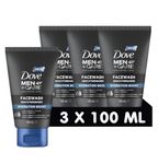 DOVE MEN + CARE Facewash Hydration Boost - Facial Cleanser - Provides Essential Moisture Without Leaving Feelings of Tension, 3 x 100 ml