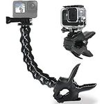 FiTSTILL Jaws Flex Clamp Mount with Adjustable Gooseneck 8-Section Compatible with Go Pro Hero 12,11,10,9,8,7,6,5,4,Session,3+,3,2,1,Max,Fusion,DJI Osmo Action Cameras