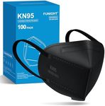 Funight KN95 Face Mask 5-Ply Breathable Filter Efficiency≥95% Protective Cup Dust Disposable Masks Against PM2.5 Black 100 Pack