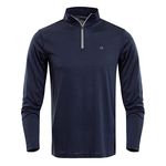 Calvin Klein Men's Harlem TECH 1/4 Zip Golf Shirt, Navy Marl, Large