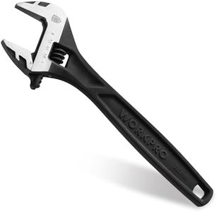 WORKPRO 8" Adjustable Wrench, Black Oxide Wrench 8 Inch with Inch/Metric Scale, Premium Cr-V Steel