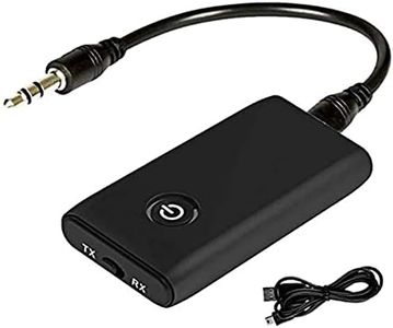 Lonnalee Transmisor Bluetooth 5.0, Adaptador Bluetooth Transmisor y Receptor 2-en-1 Jack 3,5 mm Baja latencia, Altavoces 2 en 1 Emisor y Receptor de Música para TV, Coche,Auriculares