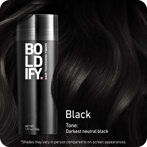 BOLDIFY Hair Fibres Black 56g – Instant Hair Thickening Powder