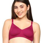 BLOSSOM Women's Moulded Double Layered Full Coverage Non Wired Non Padded 92% Cotton & 8% Elastane Back Closure T-Shirt Bra with Nipple Concealer Encircle_Pickle Beet_38C
