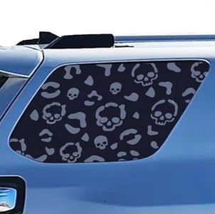 Rear Side Window Skull Vinyl Sticker for Toyota 4Runner 2010-2024, Matte Black Skull Decal Sticker for Car, for Toyota 4runner 2010-2024 Accessories
