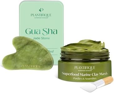 PLANTIFIQUE Gua Sha Facial Tools and Korean Skincare Clay Mask – Hydrating Mud Mask with Avocado & Superfoods