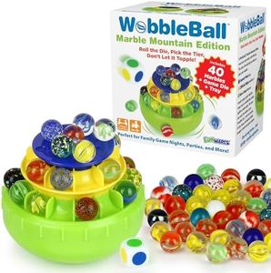 Funwares WobbleBall 3-Tier Marble Balance Game, 40 Marbles Included, Skill & Dexterity Games for Kids & Adults, Family Party Game for 1-4 Players, Ages 6+