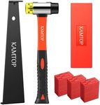 Kamtop Laminate Wood Flooring Installation Tools - 63 Pcs Laminate Flooring Tools with 60 Floor Spacers, Floor Fitting Tool Double Faced Mallet, Rubber Tapping Block, Heavy Duty Pull Bar