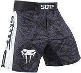 SOTF Mens MMA Stretch Shorts BJJ Grappling Bord Shorts Dark Gray Medium