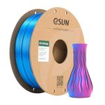 eSUN Silk Dual-Color PLA Filament 1.75mm, Silky Dichromatic 3D Printer Filament PLA, 1KG Spool Co-Extrusion Silk Magic PLA 3D Printing Filament for 3D Printer, Silk Red and Blue