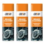 ZENO Brake Cleaner 500ml 3 Bottles | Brake & Clutch Cleaning Spray | Anti-Corrosion & Anti-Rust Protection Aerosol Spray | Cleans Cars, Vans, Motor Bikes, Go Karts