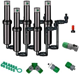 Quick-Snap QSK-74 in-Ground 5-inch Pop-up Adjustable Sprinkler 5-Pack with Quick Hose Connectors and Splitters