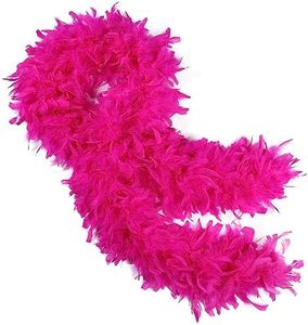 THARAHT Hot Pink Chandelle Turkey Feather Boa 2 Yards 40g for DIY Craft Home Dancing Wedding Party Halloween Costume Decoration Feather Boa