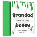 Funny Grandad Birthday Card or Grampa Fathers Day Card from Grandson or Granddaughter - Grandad Bogey - Grandkids Humour - Favourite Grandfather