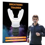 Nested Egg Premium Silicon Breathing Trainer for Lungs - Portable Lung Trainer and Lung Capacity Exercise Device with Adjustable Resistance, Easy-to-Grip Pure Silicon for Enhanced Respiratory Muscles and Pulmonary Health, Sports Breathing Fitness and Rehabilitation Training for Men and Women(White)