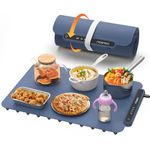 iTRUSOU Electric Warming Tray for Food - Chafing Dishes & Food Warmers, Portable Heating Pad for Food, Food Warming Mat, Food Tray for Table, 3 Temperature Settings for Parties(Dark Blue)